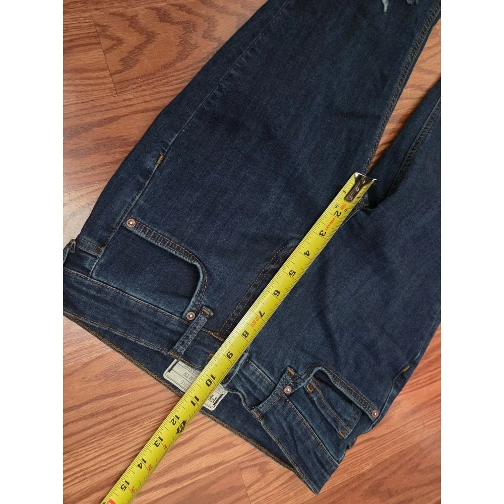 Free People Distressed Skinny Jeans Dark Wash‎ Indigo Knee Rips W27R OB583769